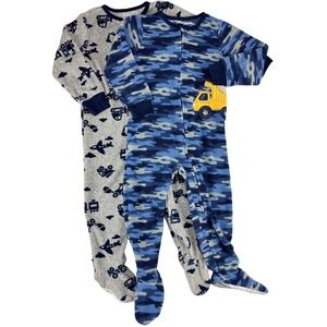 Absorba Toddler Boy 3T Footed Pajamas Sleeper Lot Dump Truck Construction Fleece